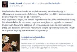 "Magda, nie pier..." - spór o napiwki. Gessler kontra Nowak