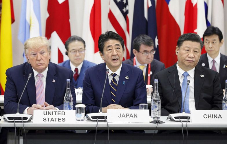 Od lewej: Donald Trump, Shinzo Abe i Xi Jinping