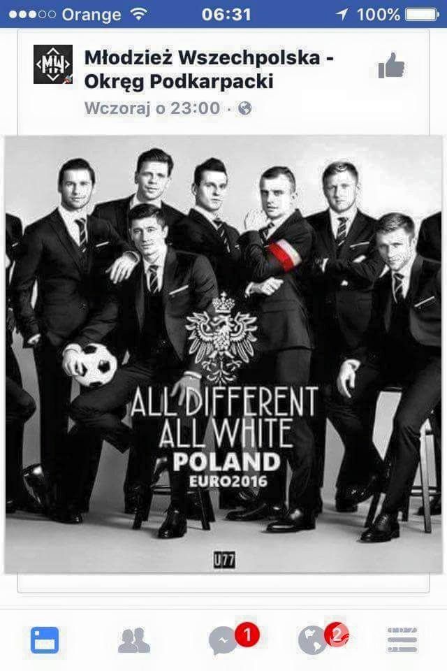 Rasistowski plakat z piłkarzami na EURO 2016
