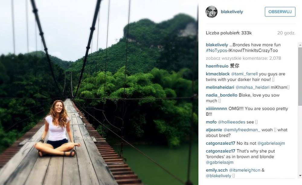 Blake Lively zmieniła kolor włosów, fot. Instagram