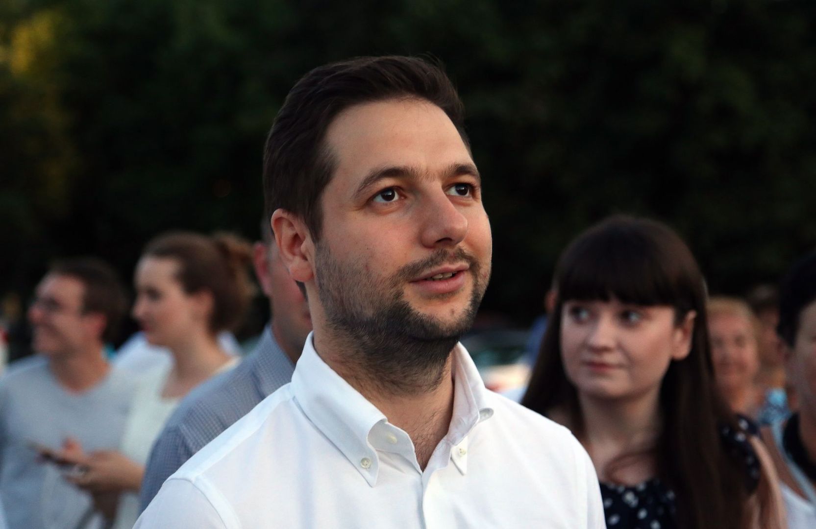 Patryk Jaki podczas spotkania przedwyborczego z mieszkańcami Bemowa