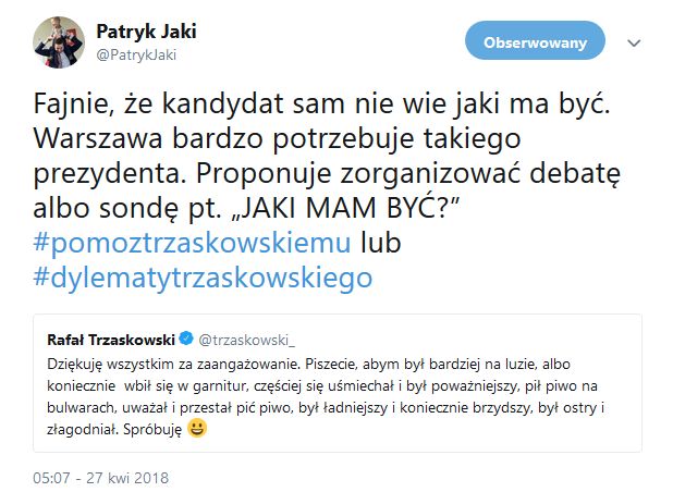 Patryk Jaki odpowiada Rafałowi Trzaskowskiemu 