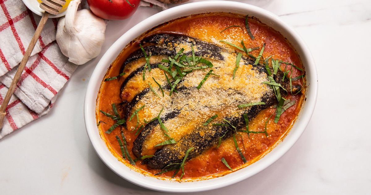 Zapiekany bakłażan w sosie marinara