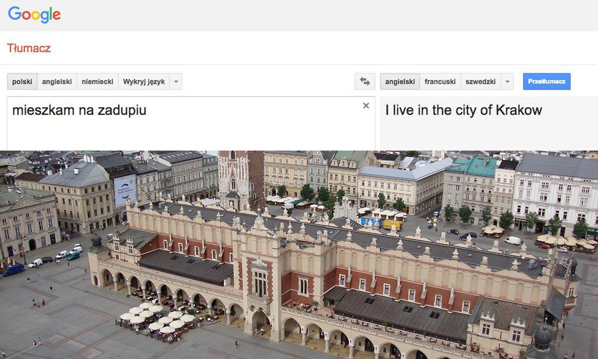 Google tłumaczyło Kraków jako "zadupie". Teraz przeprasza