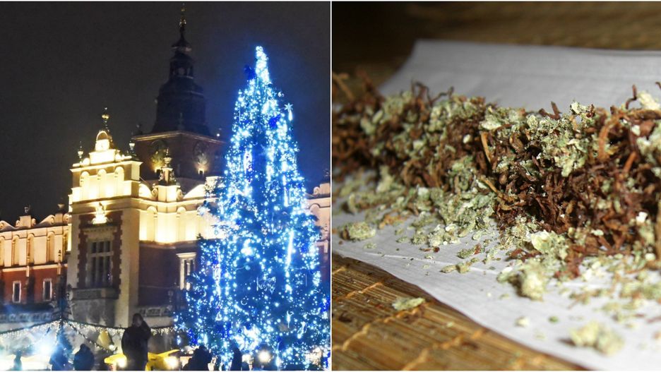Turysta przechadzając się po krakowskim Rynku zapragnął podzielić się z przypadkowymi przechodniami skrętem z marihuaną.