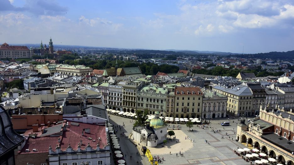 Kraków, widok z Kościoła Mariackiego