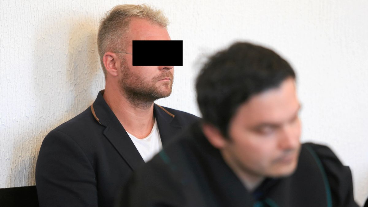 Rafał P. na sali sądowej