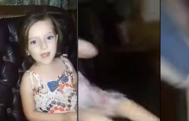 Syryjska dziewczynka śpiewa piosenkę przed kamerą, gdy nagle eksploduje bomba