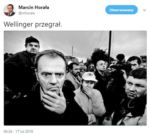 Wpis Marcina Horały na Twitterze, który wywołał wielkie kontrowersje. 