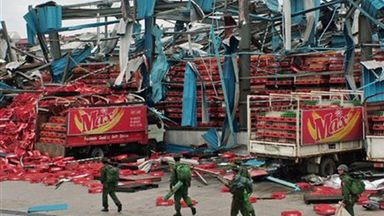 Fabryka zniszczona przez cyklon