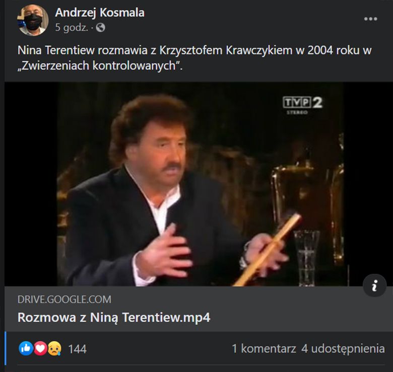 Andrzej Kosmala wspomina Krzysztofa Krawczyka w mediach społecznościowych. Przypomina wywiady Krzysztofa Krawczyka