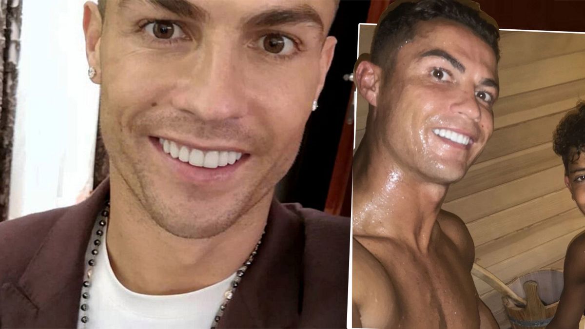 Cristiano Ronaldo pozuje z najstarszym synem. Junior to skóra zdjęta z ojca. 11-latek już może się pochwalić muskulaturą