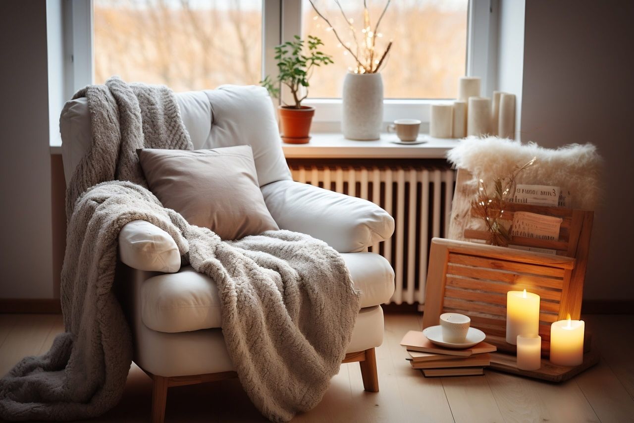 A Decluttered Living Room with a Comfortable Armchair