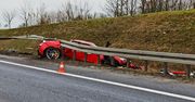 Nowiutkie ferrari rozbite koło Wyrzyska