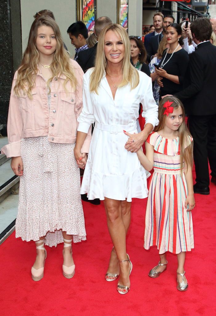 LONDON, UNITED KINGDOM - 2019/07/11: Amanda Holden and her children attend the Joseph and the Amazing Technicolor Dreamcoat Press Night at the London Palladium. (Photo by Keith Mayhew/SOPA Images/LightRocket via Getty Images) 