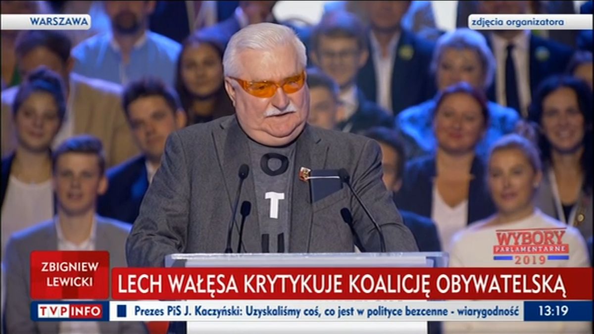 Lech Wałęsa zdumiał zgromadzonych na konwencji KO. "Nie słuchacie mnie!"