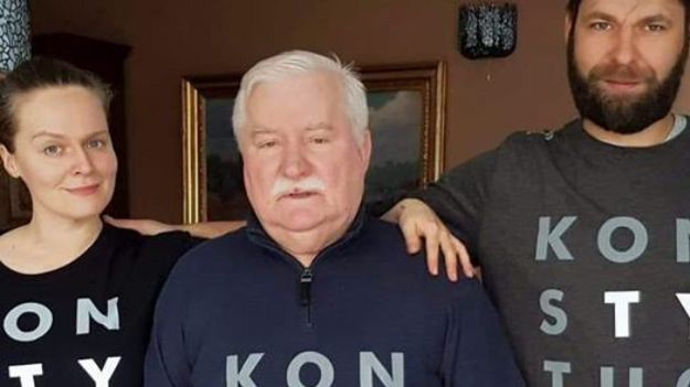 Lech Wałęsa z rodziną