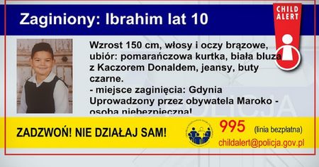 Gdynia. 10-letni Ibrahim uprowadzony. Policja uruchomiła Child Alert