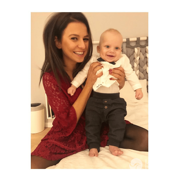 Anna Lewandowska z chrześniakiem