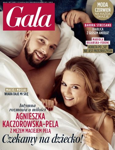 Agnieszka Kaczorowska i Maciej Pela na okładce Gali