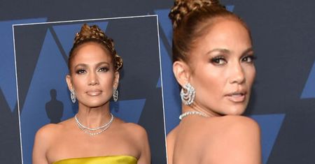 Jennifer Lopez w prostej kreacji na wielkiej gali. Ona nawet tak ubrana błyszczy jak sztabka złota