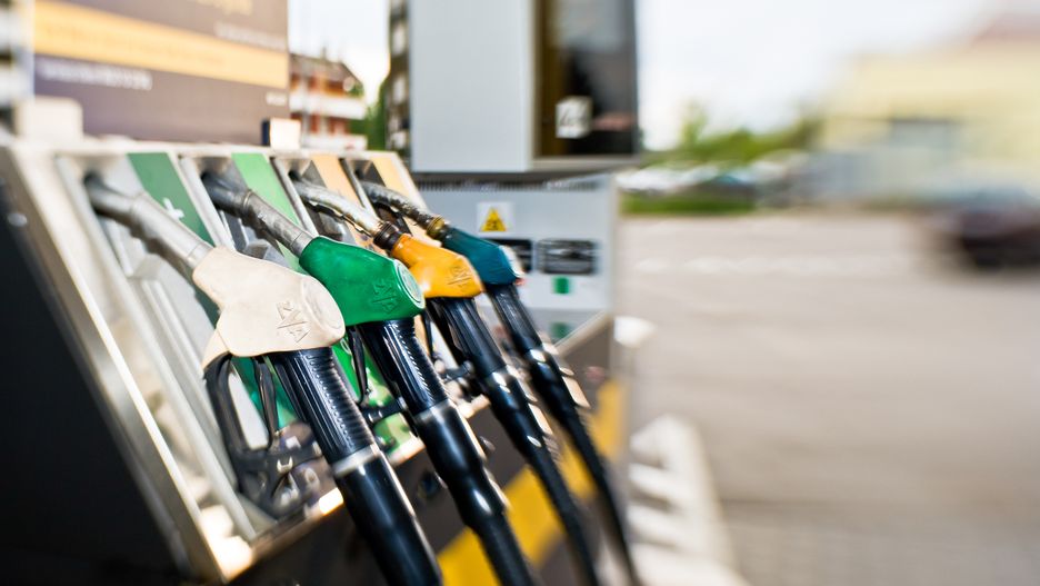 Fuel pump at Petrol Station.
