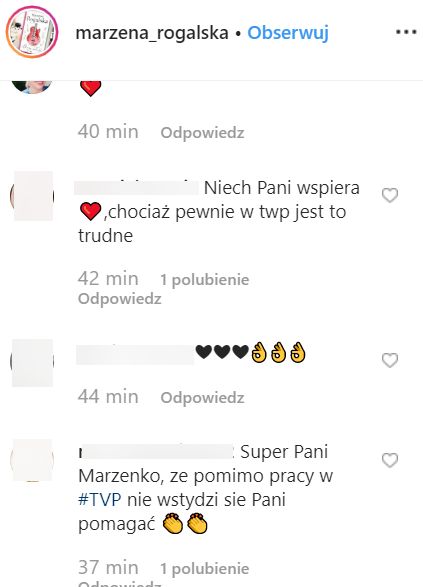 Reakcje fanów na poparcie Rogalskiej dla WOŚP. 