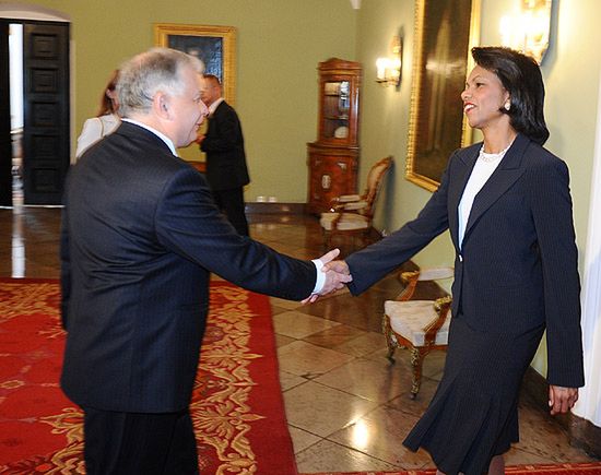 Condoleezza Rice na śniadaniu z Lechem Kaczyńskim