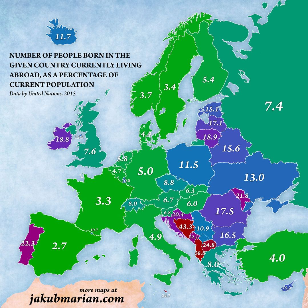 Procent obywateli na emigracji