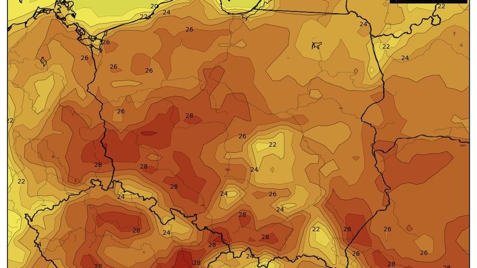 Pogoda. Mapa temperatury w środę