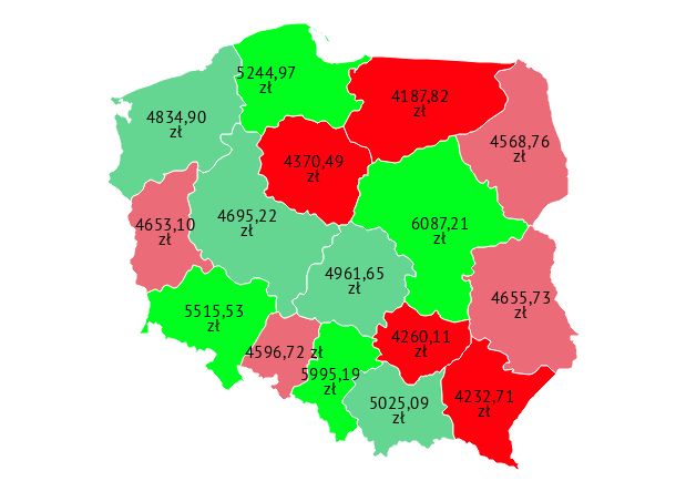 Różnice w zarobkach w różnych regionach Polski bywają ogromne.