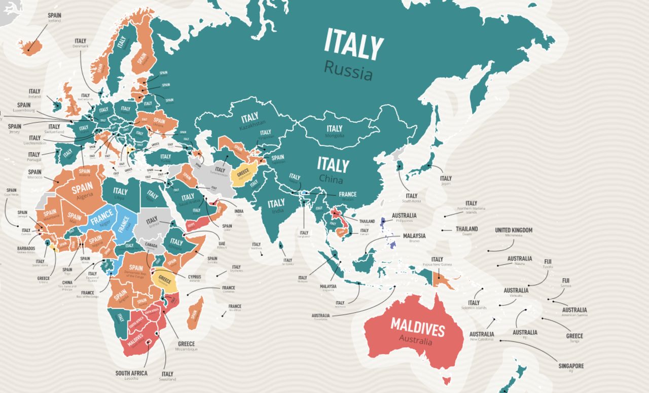 Przeskanowali Google. Powstała mapa podróżniczych marzeń każdego kraju