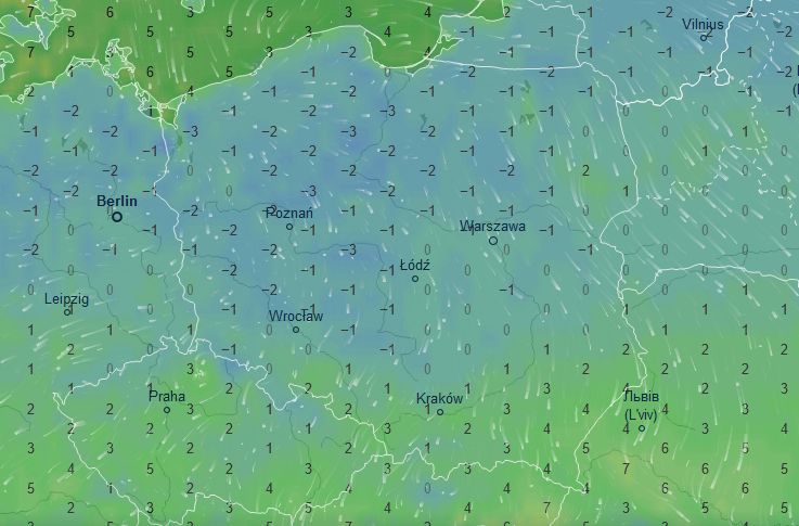 Prognoza pogody. Wyraźny spadek temperatury. Przymrozki