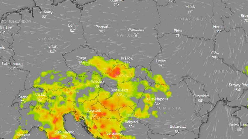 Pogoda. Burze w sobotę o godz. 18