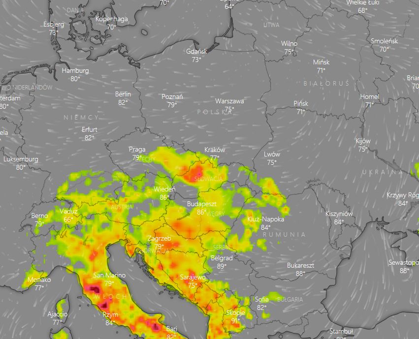 Pogoda. Burze w sobotę o godz. 18