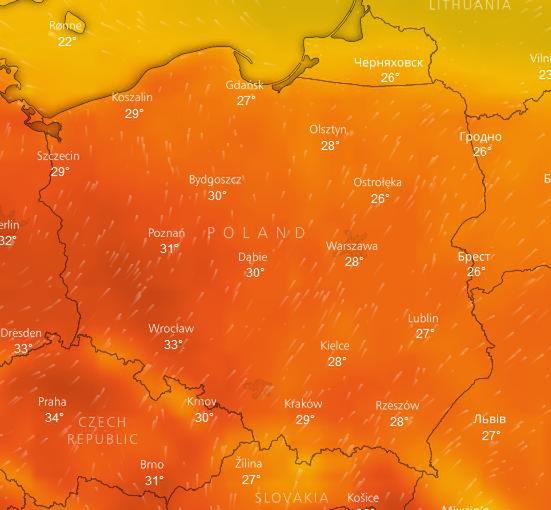 Pogoda na początek tygodnia. Gorący poniedziałek, po nim ochłodzenie