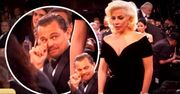 Lady Gaga wychodzi odebrać Złoty Glob i przechodząc potrąca Leonardo DiCaprio. Jego mina... bezcenna