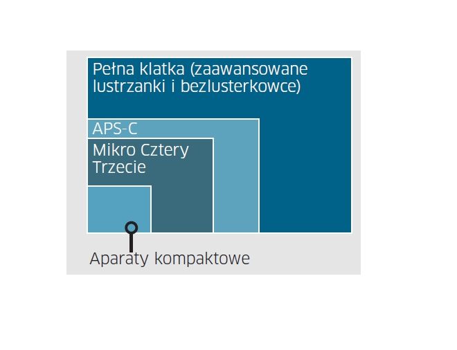 Typowa matryca (APS-C) w tanim modelu lustrzanki lub bezlusterkowca jest nawet sześć razy większa od matrycy w przeciętnym aparacie kompaktowym, nie wspominając już nawet o sensorach aparatów w smartfonach. 