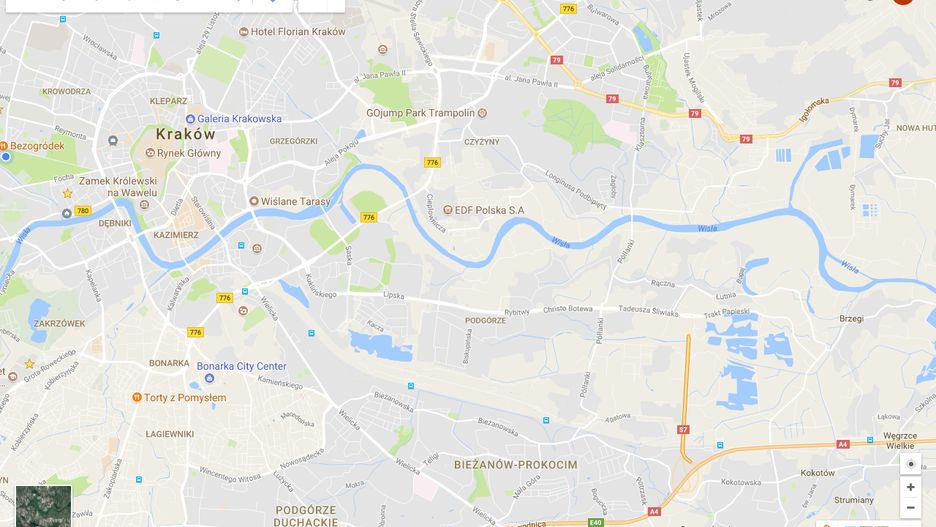 Zrzut ekranu Google Maps z 03.07.2017