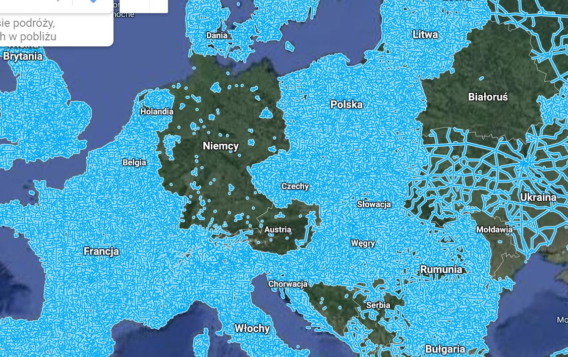 Google Street View działa praktycznie w większości państw Europy