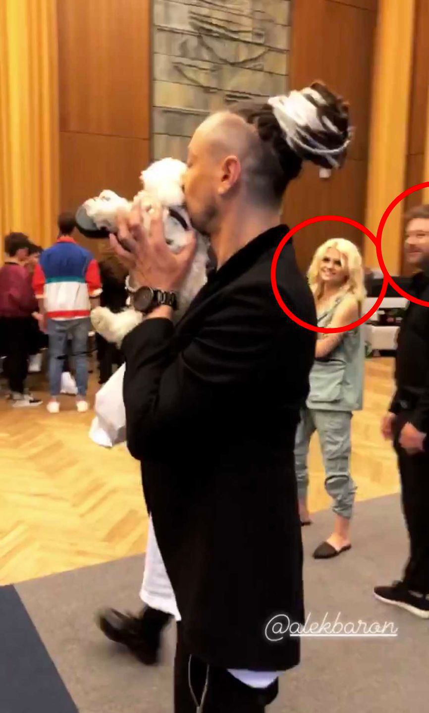 Baron, Margaret i Andrzej Piaseczny na planie spotu The Voice