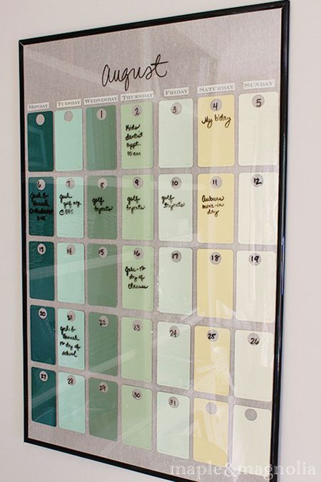 Paint Chip Wall Calendar