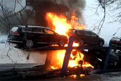 VW Passaty spłonęły na lawecie