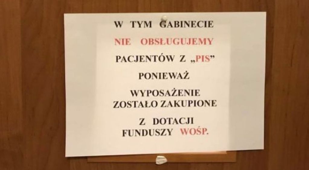 "Nie obsługuję pacjentów z PiS". Wszczęto postępowanie