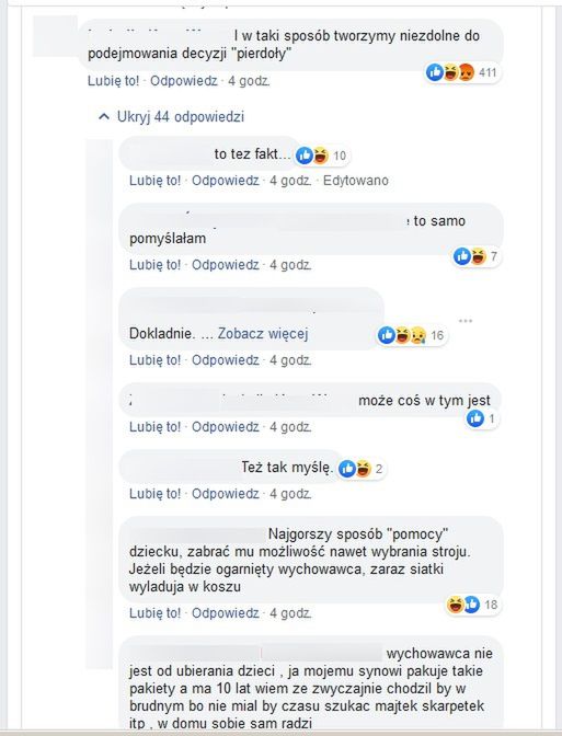 Komentarze pod postem 