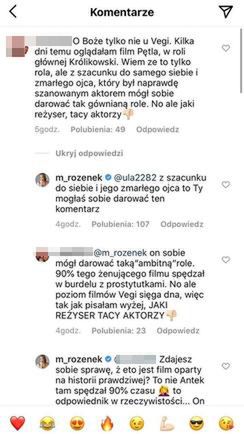 Komentarze pod postem Małgorzaty Rozenek