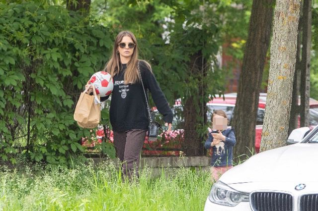 Anna Lewandowska z Klarą w Warszawie