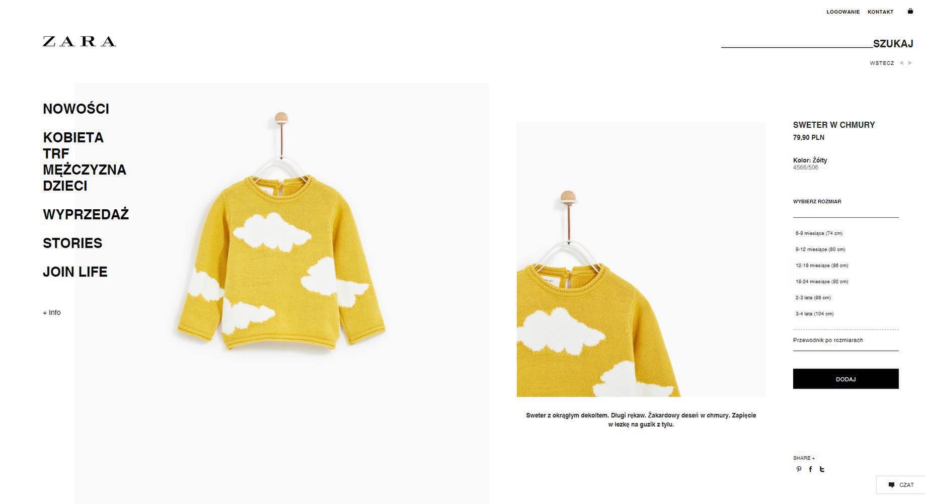 Żółty sweterek w chmurkii

Zara - 79,90