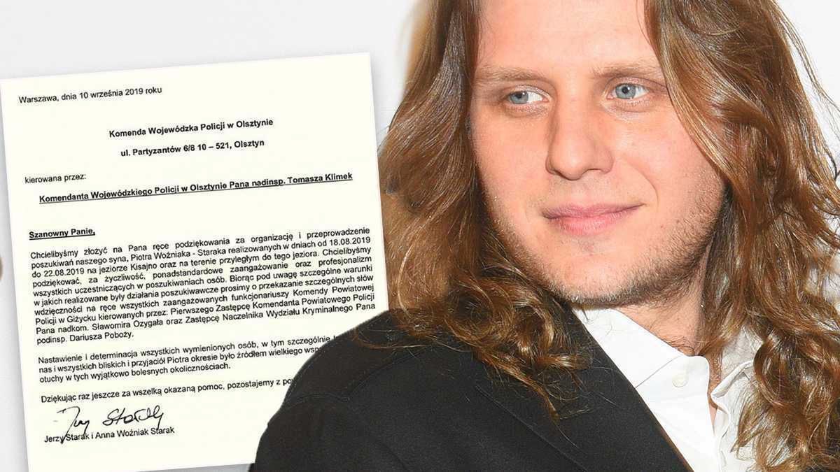 Rodzina Piotra Woźniaka-Staraka opublikowała list do policji. W poruszających słowach dziękuje za pomoc