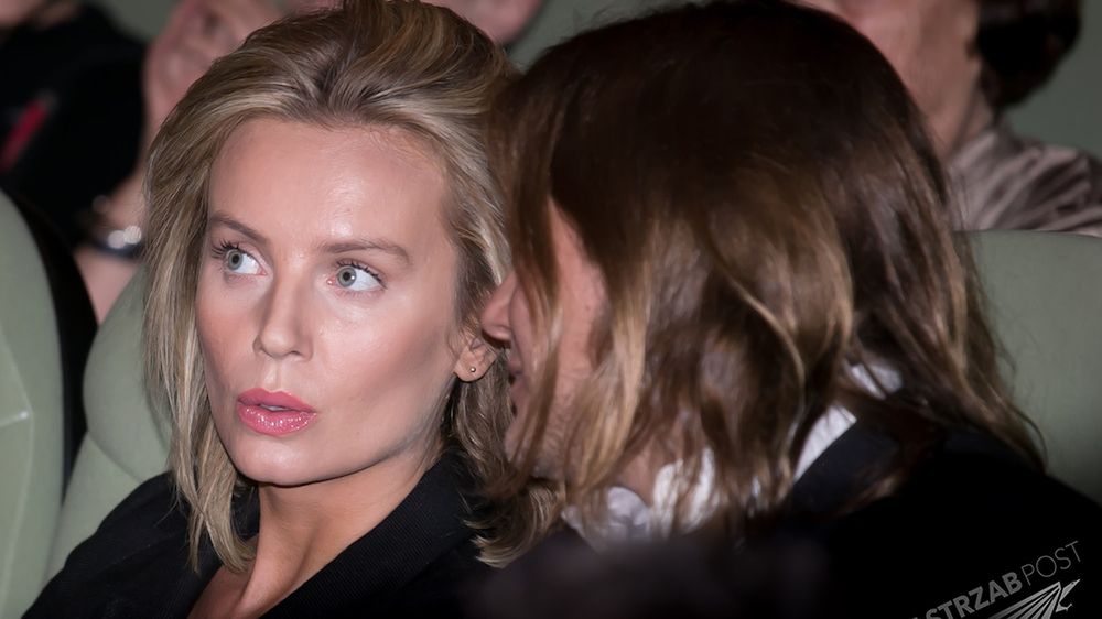 Agnieszka Szulim i Piotr Wozniak Starak na rozdaniu nagrod Zlote Tasmy 2014 w Kinie Kultura // Warszawa 2015